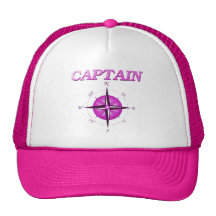 Pink Captain with Compass Rose Trucker Hat