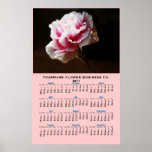 Pink Carnation Floral Wall Calendar Posters