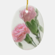 Pink Carnations 2 Serene Christmas Tree Ornament