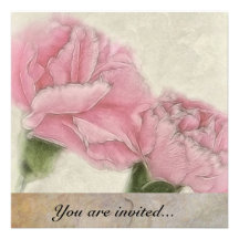 Pink Carnations Invitation