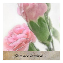 Pink Carnations Invitation