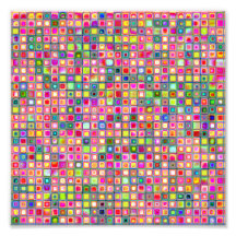 Pink 'Carnations' Textured Mosaic Tiles Pattern Photo