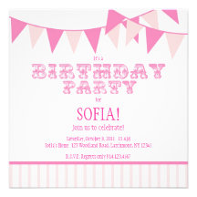 Pink Carnival Birthday Party Invite