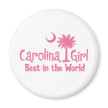 Pink Carolina Girl Best in the World magnets