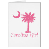 Pink Carolina Girl Palmetto Greeting Cards
