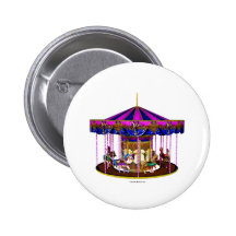 Pink Carousel Button Pin