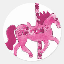 Pink Carousel Horse Sticker