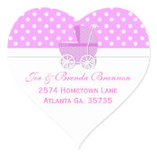 Pink Carriage and Polka Dots Address Labels sticker