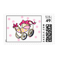 Pink carriage postage stamps
