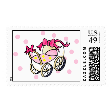Pink carriage postage stamps
