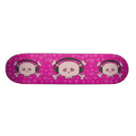Pink Cartoon DJ Skulls With Headphones & Hearts Skate Decks