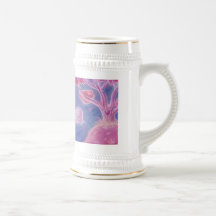 Pink Cartoon Landscape Stein Coffee Mugs