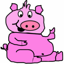 Pink Cartoon Pig Sculptured Key Chain Photo Cutouts
