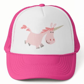 Pink Cartoon Unicorn hat hat