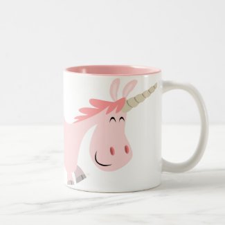 Pink Cartoon Unicorn mug mug