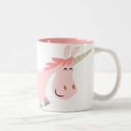 Pink Cartoon Unicorn  mug