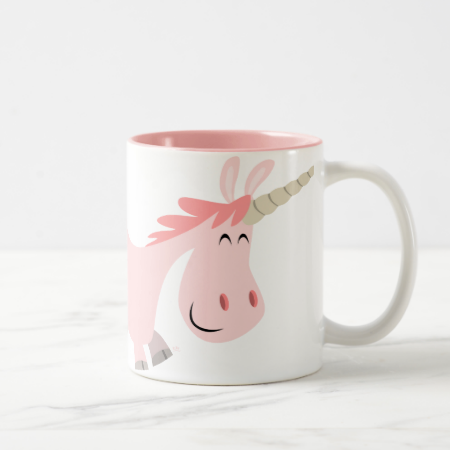 Pink Cartoon Unicorn  mug