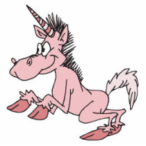 pink cartoon unicorn photo sculptures