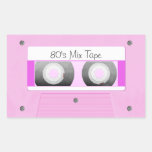 Pink Cassette Tape Rectangle Sticker