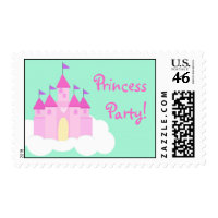Pink Castle Postage zazzle_stamp