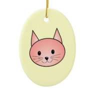 Pink Cat. Adorable kitty. Custom ornament