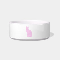 Pink Cat Cancer Awareness Pet Bowl Cat Bowls
