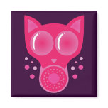 Pink Cat Gas Mask Refrigerator Magnet