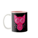 Pink Cat Gas Mask mugs
