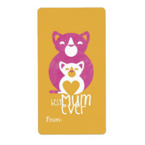 Pink cat mom labels