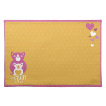 Pink cat mom placemats