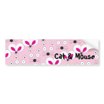 Pink Cat & Mouse Bumper Sticker bumper stickers