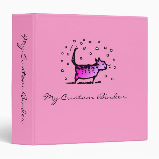 Pink Cat Vinyl Binder