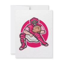 Pink Catcher Personalized Invitations