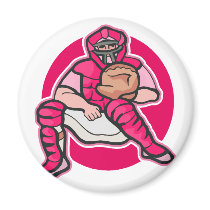 Pink Catcher Fridge Magnet