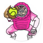 Pink Catcher Round Sticker