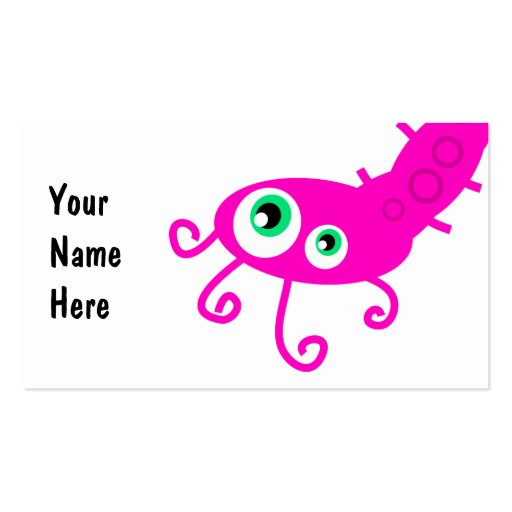 Pink Caterpillar Germ Business Card Templates (front side)