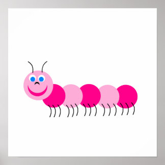 caterpillar poster pink centipede framed artwork