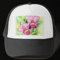 Pink Catleya Orchid Flower Art - Multi hats