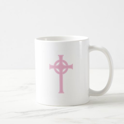 Pink Celtic Christian Cross Coffee Mug