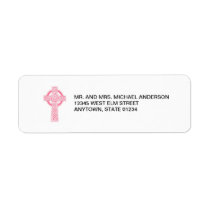 Pink Celtic Cross Return Address Label