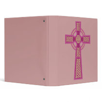 Pink Celtic Cross School Binder
