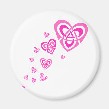 Pink Celtic Hearts Refrigerator Magnets