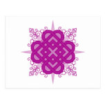 Pink Celtic "Quadheart" Postcard