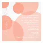 Pink Champagne Bubbles Modern Wedding Invitations