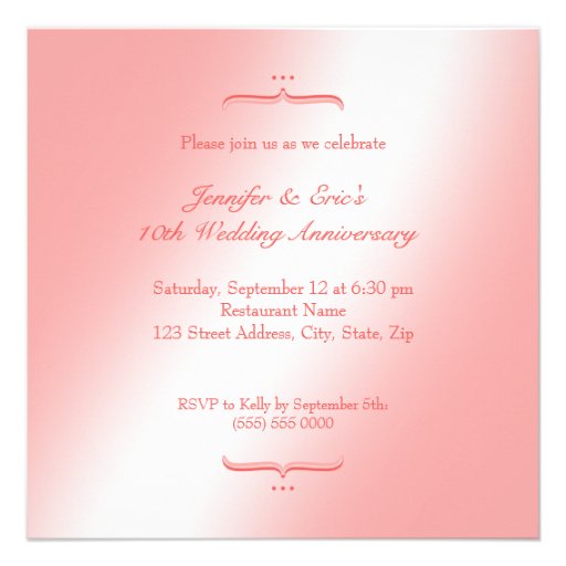 Pink Champagne - Wedding Anniversary invitation