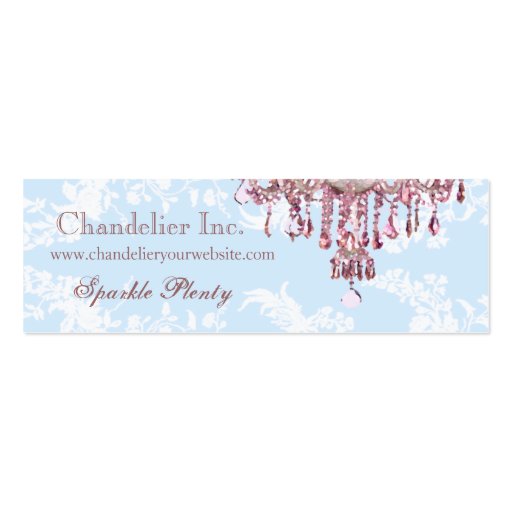 Pink Chandelier Business Card (front side)