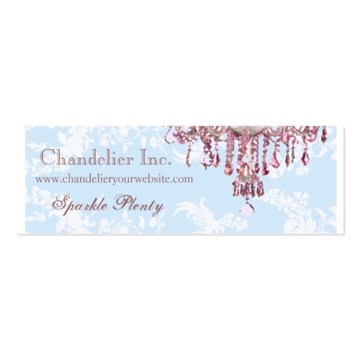 Pink Chandelier Business Card (front side)