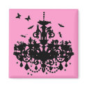 Pink Chandelier & Butterflies magnets by JuJuGarden Pink Chandelier & Butterflies magnets