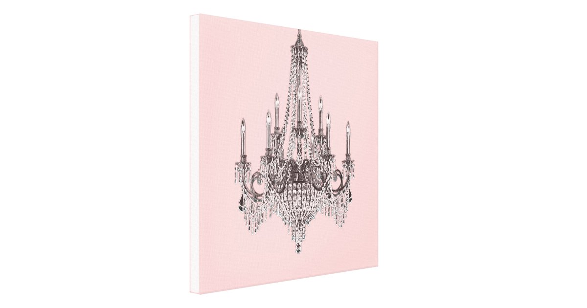 Pink Chandelier Canvas Wall Art Zazzle