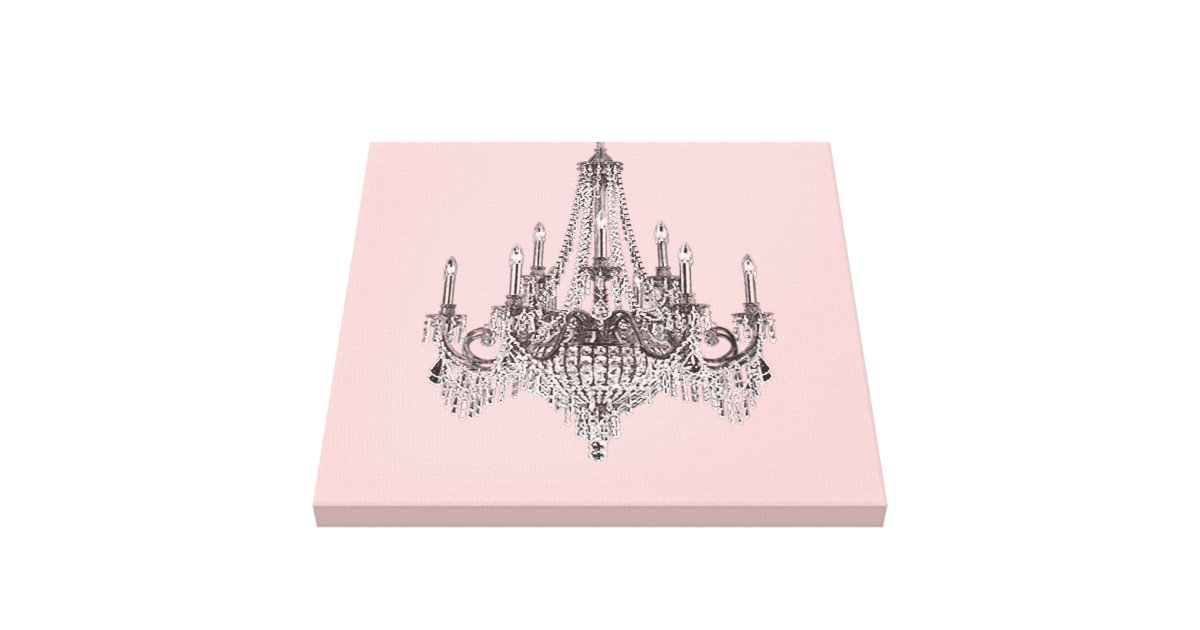 Pink Chandelier Canvas Wall Art Zazzle